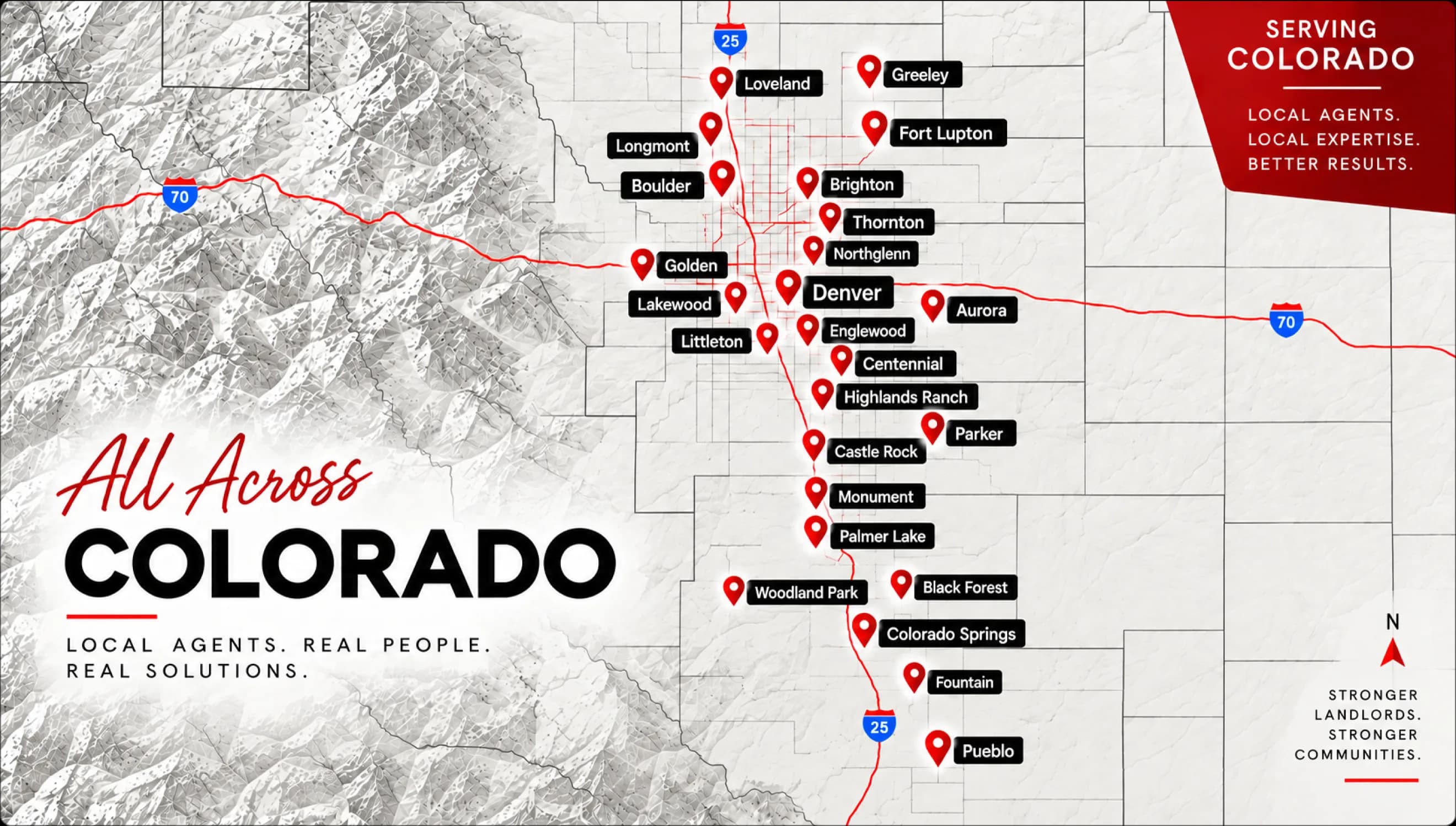 A map of Colorado marking the areas Lease Liaison agents cover