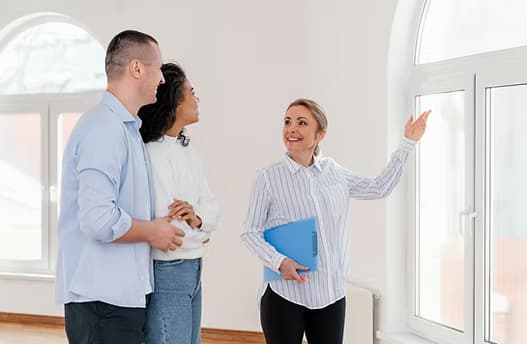 Agent showing a property